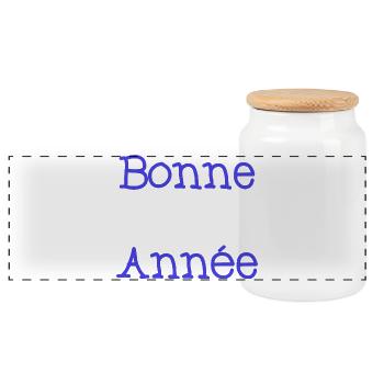 BONNE ANNEE. NOËL. ANNEE. ANNIVERSAIRE. RETRAITE. - Boîte à biscuits avec couvercle en bois - blanc - Devant