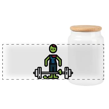 Lustiges T-Shirt für das Fitnessstudio. Kreuzheben - Panorama Keksdose mit Holzdeckel - Weiß - Vorne