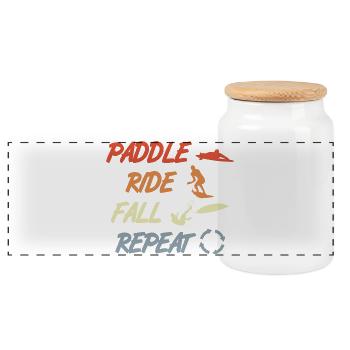 Paddle Surf Répétition - Boîte à biscuits avec couvercle en bois - blanc - Devant