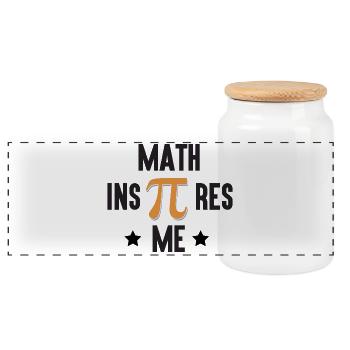 Pi Day - Mathe inspiriert mich - Panorama Keksdose mit Holzdeckel - Weiß - Vorne