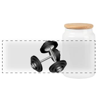 Motif d’haltères pour les amateurs de fitness et de gym - Boîte à biscuits avec couvercle en bois - blanc - Devant