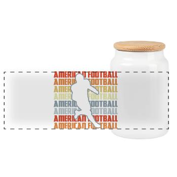 Look rétro de football américain - Boîte à biscuits avec couvercle en bois - blanc - Devant