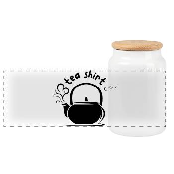 tea shirt Kanne Symbol lustige Sprüche comic icon - Panorama Keksdose mit Holzdeckel - Weiß - Vorne