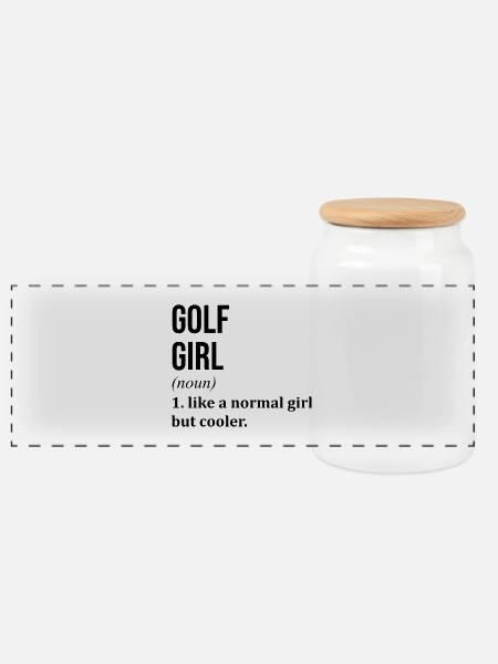 Golf Golf Golf - Panorama Keksdose mit Holzdeckel - Weiß