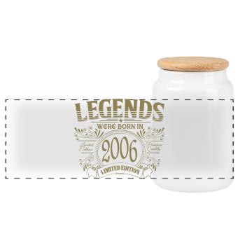 Birthday 2006 Vintage Legends Premium - Panoramic Cookie Jar with Wooden Lid - white - Front