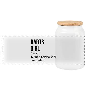 Darts - Panoramic Cookie Jar with Wooden Lid - white - Front