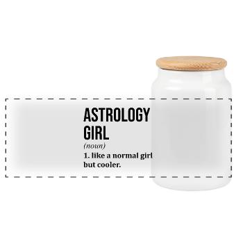 Astrologie - Panorama Keksdose mit Holzdeckel - Weiß - Vorne
