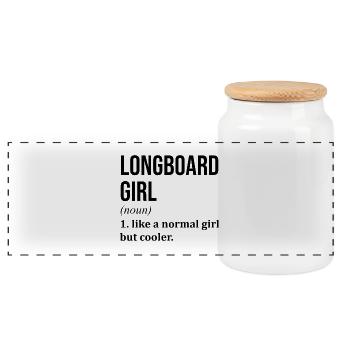 Longboard - Panorama Keksdose mit Holzdeckel - Weiß - Vorne