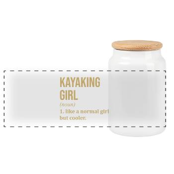 Kayak - Panoramic Cookie Jar with Wooden Lid - white - Front