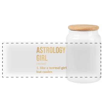 Astrologie - Panorama Keksdose mit Holzdeckel - Weiß - Vorne