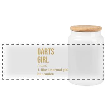 fléchettes - Boîte à biscuits avec couvercle en bois - blanc - Devant