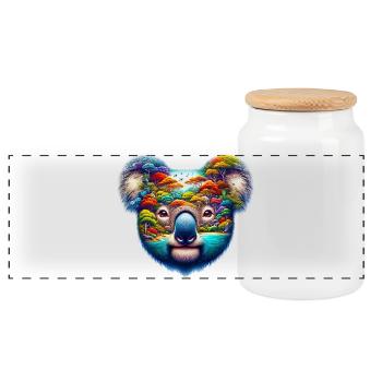 Koala - Boîte à biscuits avec couvercle en bois - blanc - Devant