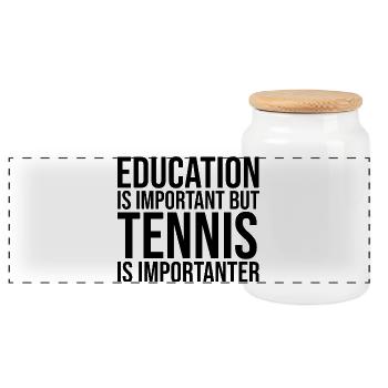 tennis - Boîte à biscuits avec couvercle en bois - blanc - Devant