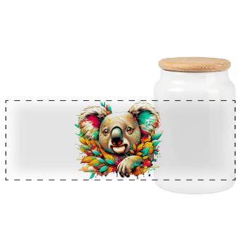 Koala - Panoramic Cookie Jar with Wooden Lid - white - Front