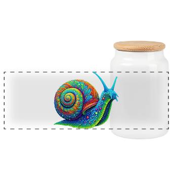 Escargot - Boîte à biscuits avec couvercle en bois - blanc - Devant