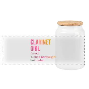 clarinette - Boîte à biscuits avec couvercle en bois - blanc - Devant