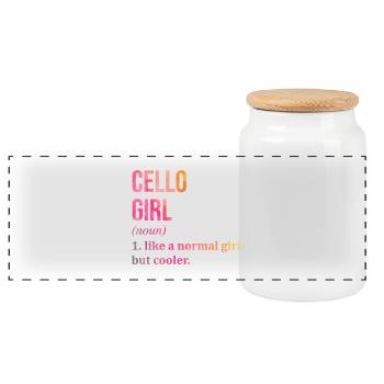 violoncelle - Boîte à biscuits avec couvercle en bois - blanc - Devant