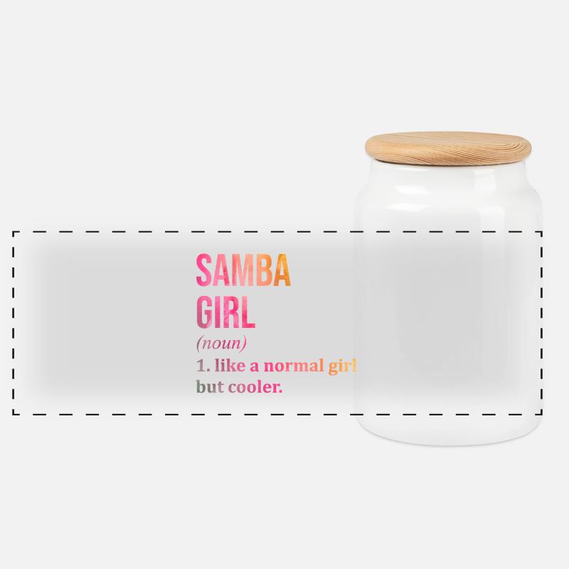 Samba - Panorama Keksdose mit Holzdeckel - Weiß