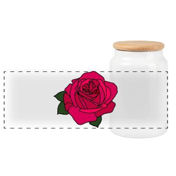 Rose - Boîte à biscuits avec couvercle en bois - blanc - Devant