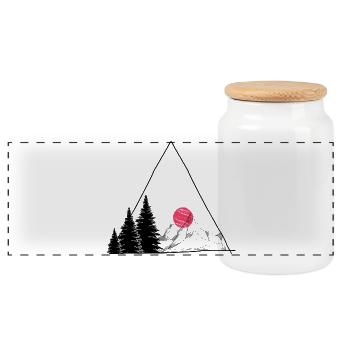 Cercle rose fluo Bloom - Boîte à biscuits avec couvercle en bois - blanc - Devant