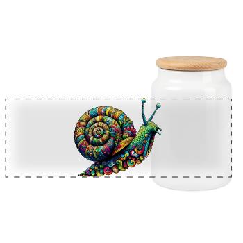 Escargot - Boîte à biscuits avec couvercle en bois - blanc - Devant