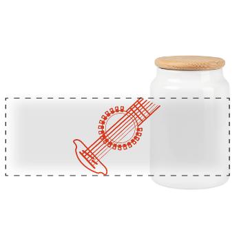 Musicien guitare - Boîte à biscuits avec couvercle en bois - blanc - Devant
