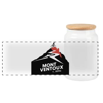 Mont Ventoux - the cycling route to the top - Panoramic Cookie Jar with Wooden Lid - white - Front