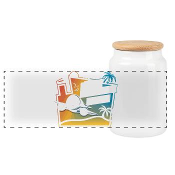 De Leicmy à Dubaï - Départ ! - Boîte à biscuits avec couvercle en bois - blanc - Devant