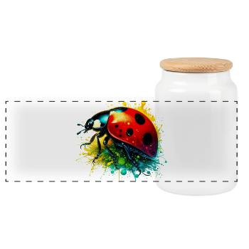 Coccinelle - Boîte à biscuits avec couvercle en bois - blanc - Devant
