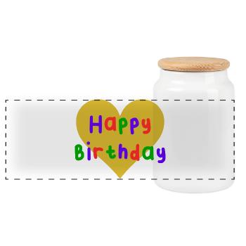 20. 20 ANS. 20e ANNIVERSAIRE. ANNIVERSAIRE 20 ANS. - Boîte à biscuits avec couvercle en bois - blanc - Devant