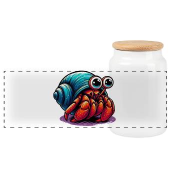 Bernard-l'ermite - Boîte à biscuits avec couvercle en bois - blanc - Devant