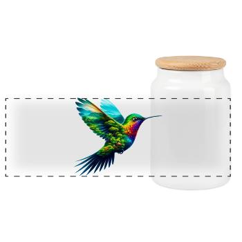 Kolibri - Panorama Keksdose mit Holzdeckel - Weiß - Vorne