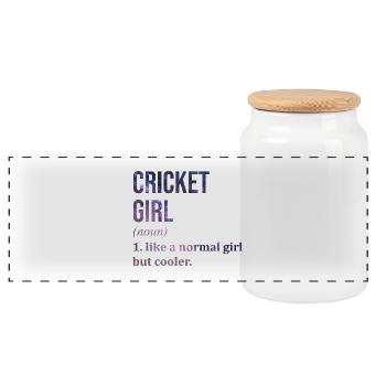 Cricket - Panoramic Cookie Jar with Wooden Lid - white - Front