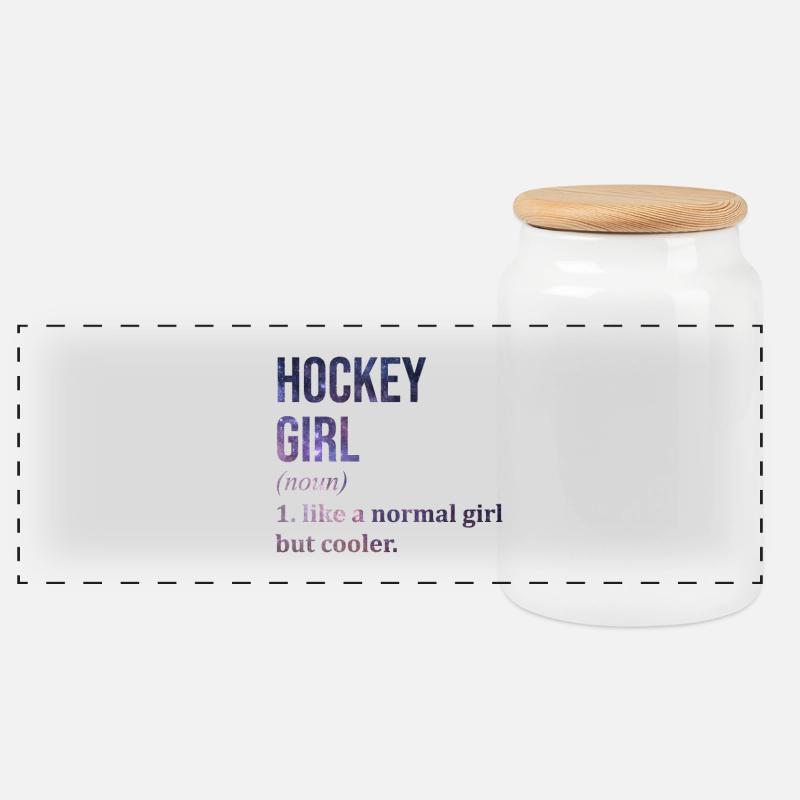 Hockey - Panorama Keksdose mit Holzdeckel - Weiß