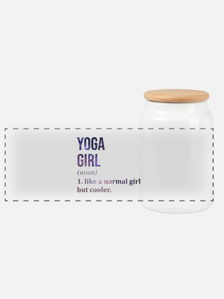 Yoga Yoga Yoga - Panorama Keksdose mit Holzdeckel - Weiß