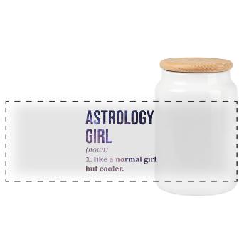 Astrologie - Panorama Keksdose mit Holzdeckel - Weiß - Vorne