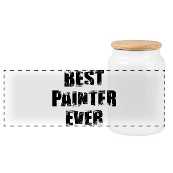 Meilleur peintre et vernisseur - Boîte à biscuits avec couvercle en bois - blanc - Devant