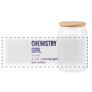 chimie - Boîte à biscuits avec couvercle en bois - blanc - Devant