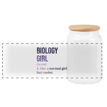 Biology - Panoramic Cookie Jar with Wooden Lid - white - Front