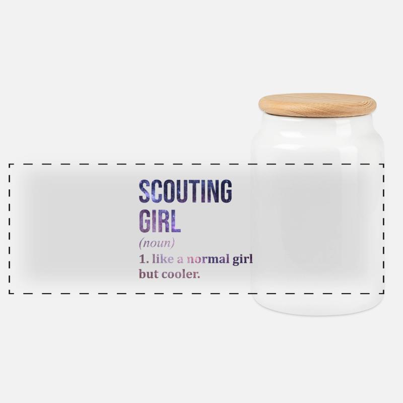 Scout - Panoramic Cookie Jar with Wooden Lid - white