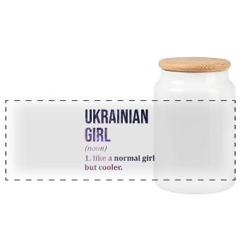 Ukraine - Panorama Keksdose mit Holzdeckel - Weiß - Vorne