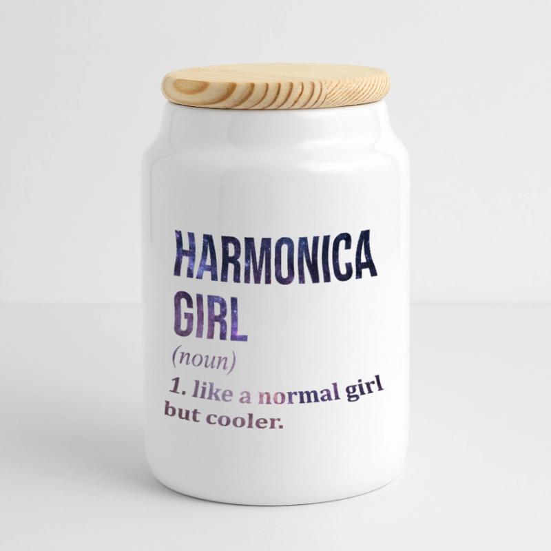 Harmonica Harmonica Harmonica Boîte à biscuits avec couvercle en bois