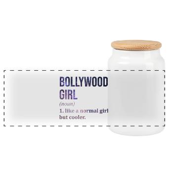 Bollywood - Boîte à biscuits avec couvercle en bois - blanc - Devant