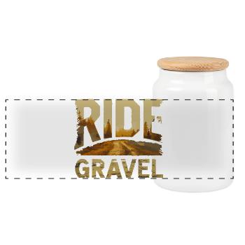 Balade Gravel Sunset - Boîte à biscuits avec couvercle en bois - blanc - Devant
