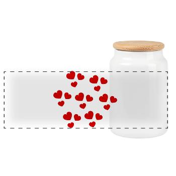 LOVE. CHRISTMAS. VALENTINE'S DAY. COUPLE. JUST MARRIED. - Panoramic Cookie Jar with Wooden Lid - white - Front