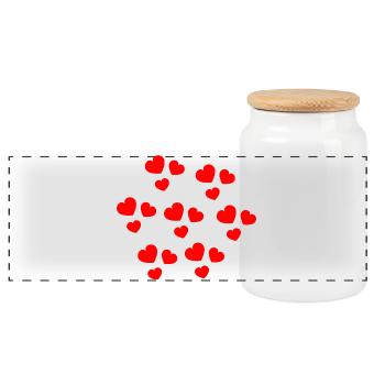 CHRISTMAS. COUPLE. HEART. VALENTINE'S DAY. JUST MARRIED. - Panoramic Cookie Jar with Wooden Lid - white - Front