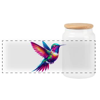 Kolibri - Panorama Keksdose mit Holzdeckel - Weiß - Vorne