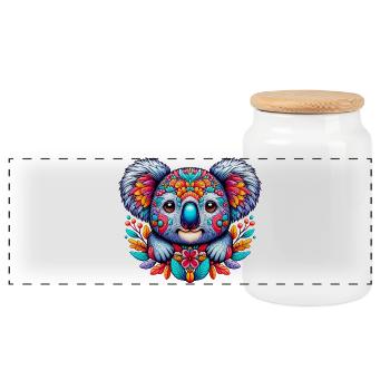 Koala - Panorama Keksdose mit Holzdeckel - Weiß - Vorne