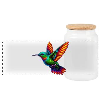 Colibri - Boîte à biscuits avec couvercle en bois - blanc - Devant
