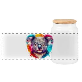 Koala - Panorama Keksdose mit Holzdeckel - Weiß - Vorne